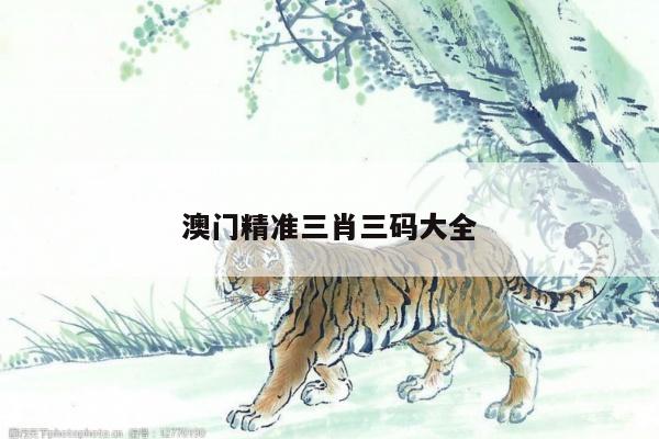 澳门精准三肖三码大全