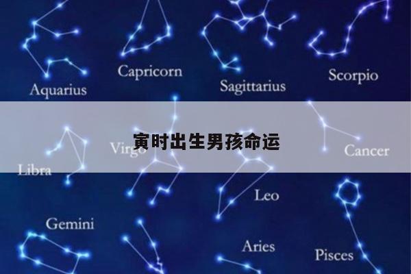寅时出生男孩命运