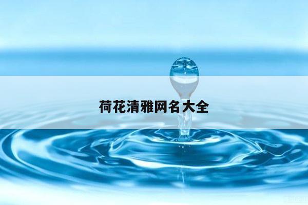 荷花清雅网名大全